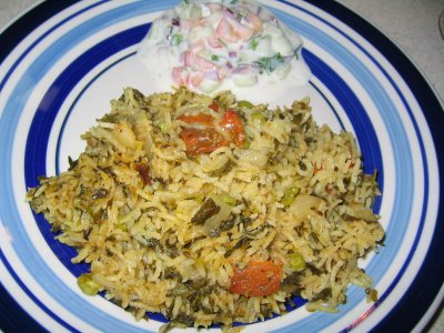 Methi Pulao Methi and Carrot Pulao