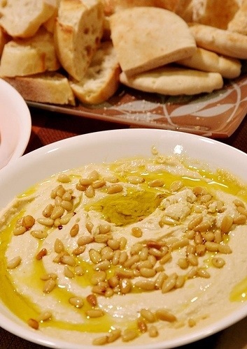 Hummus with Toasted Pine Nuts
