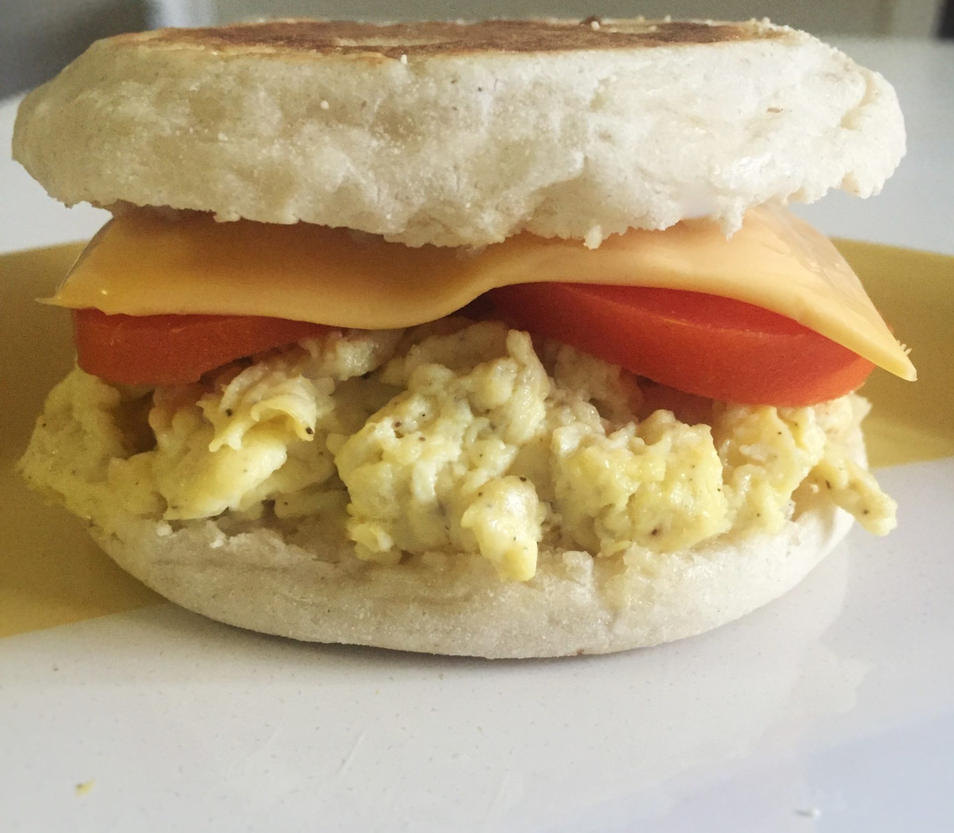 Scrambled Eggs on English Muffin