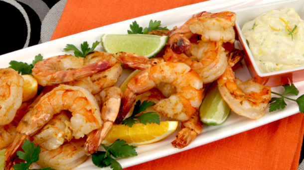 Tangy Orange Grilled Prawns