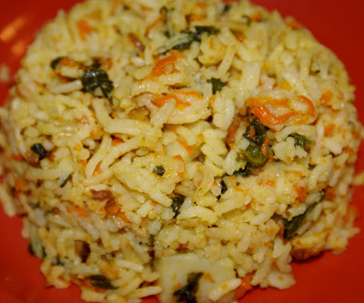 Carrot and Spinach Pilaf